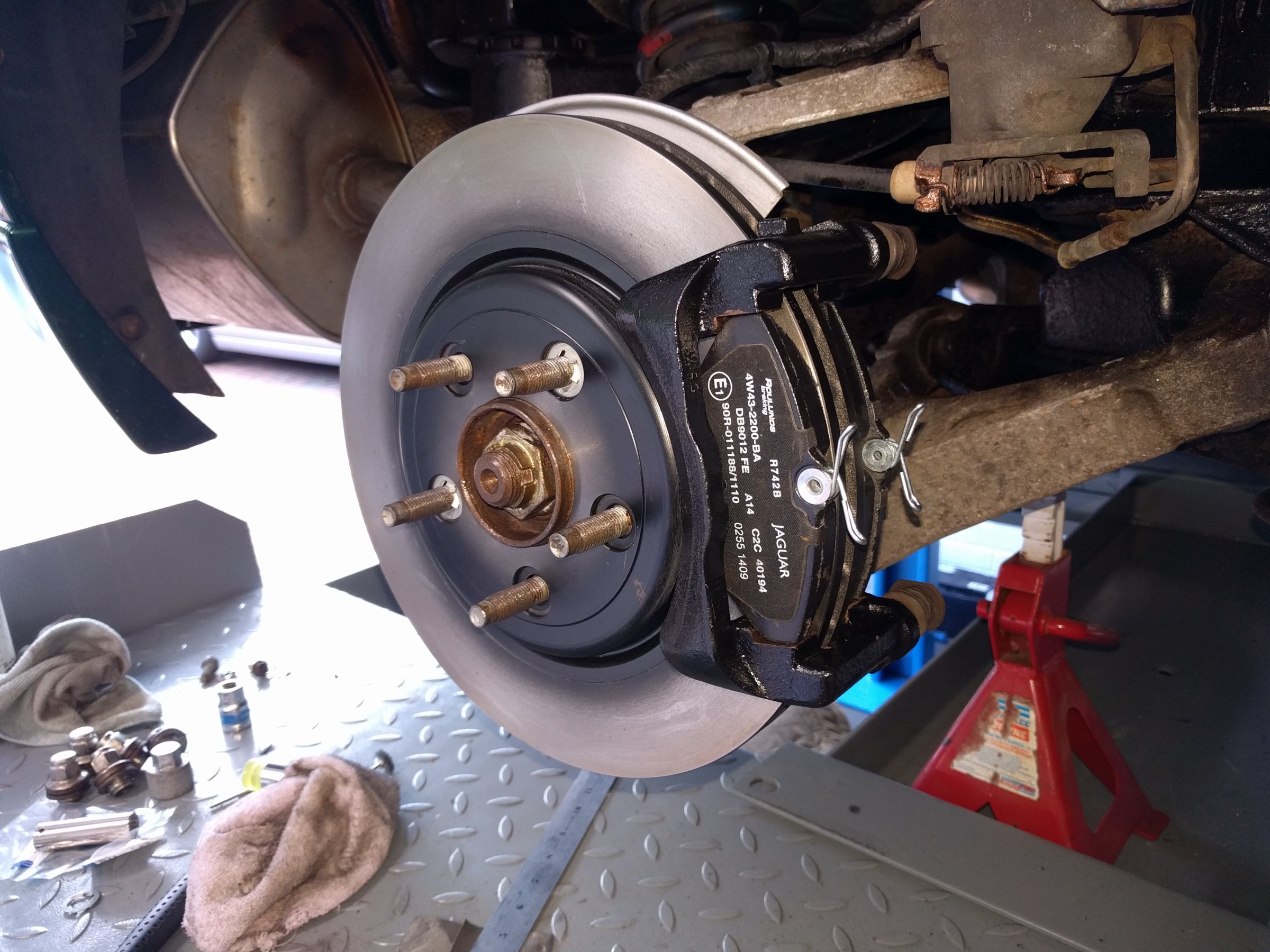 Caliper Cradle Painted and Fitted - New OEM Rear Pads Fitted