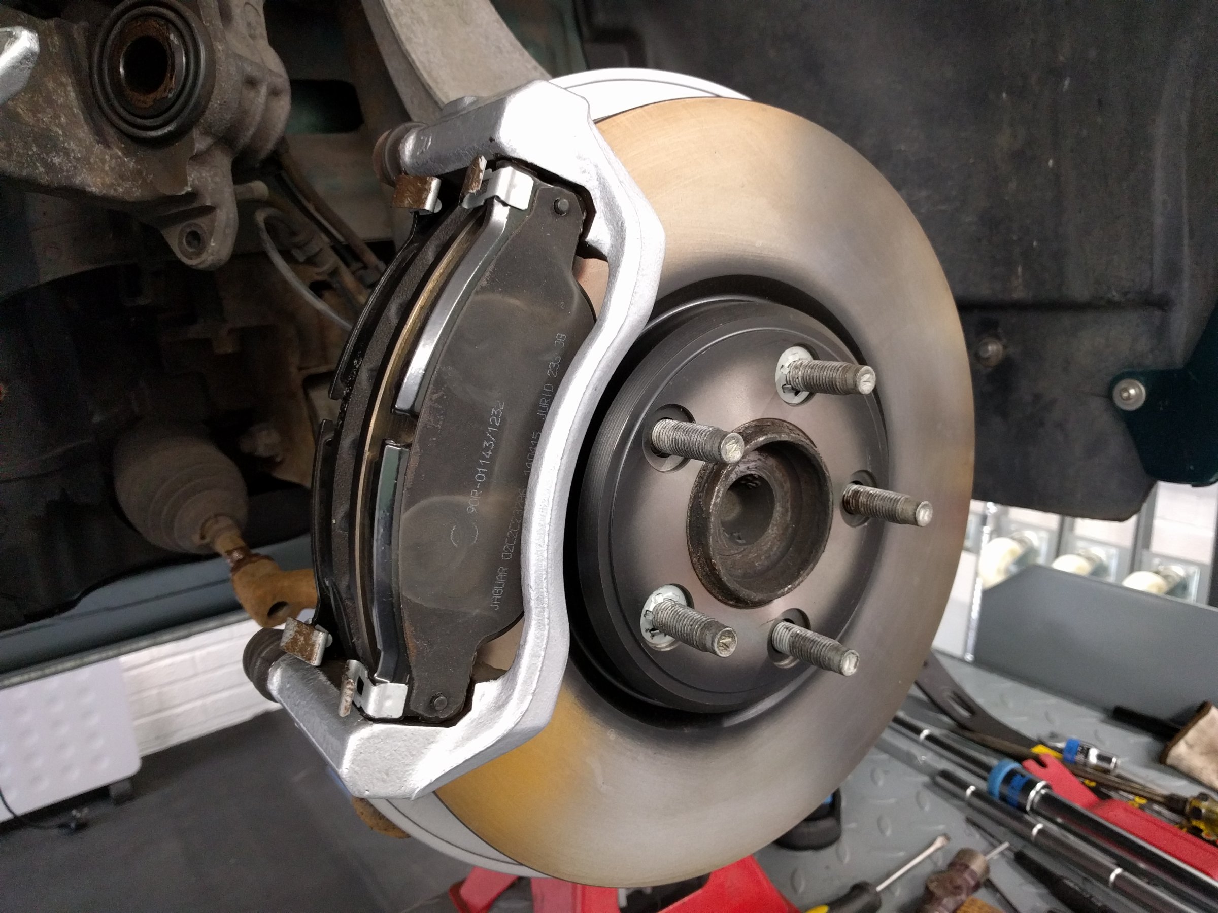 New OEM Jaguar Front Pads Fitted