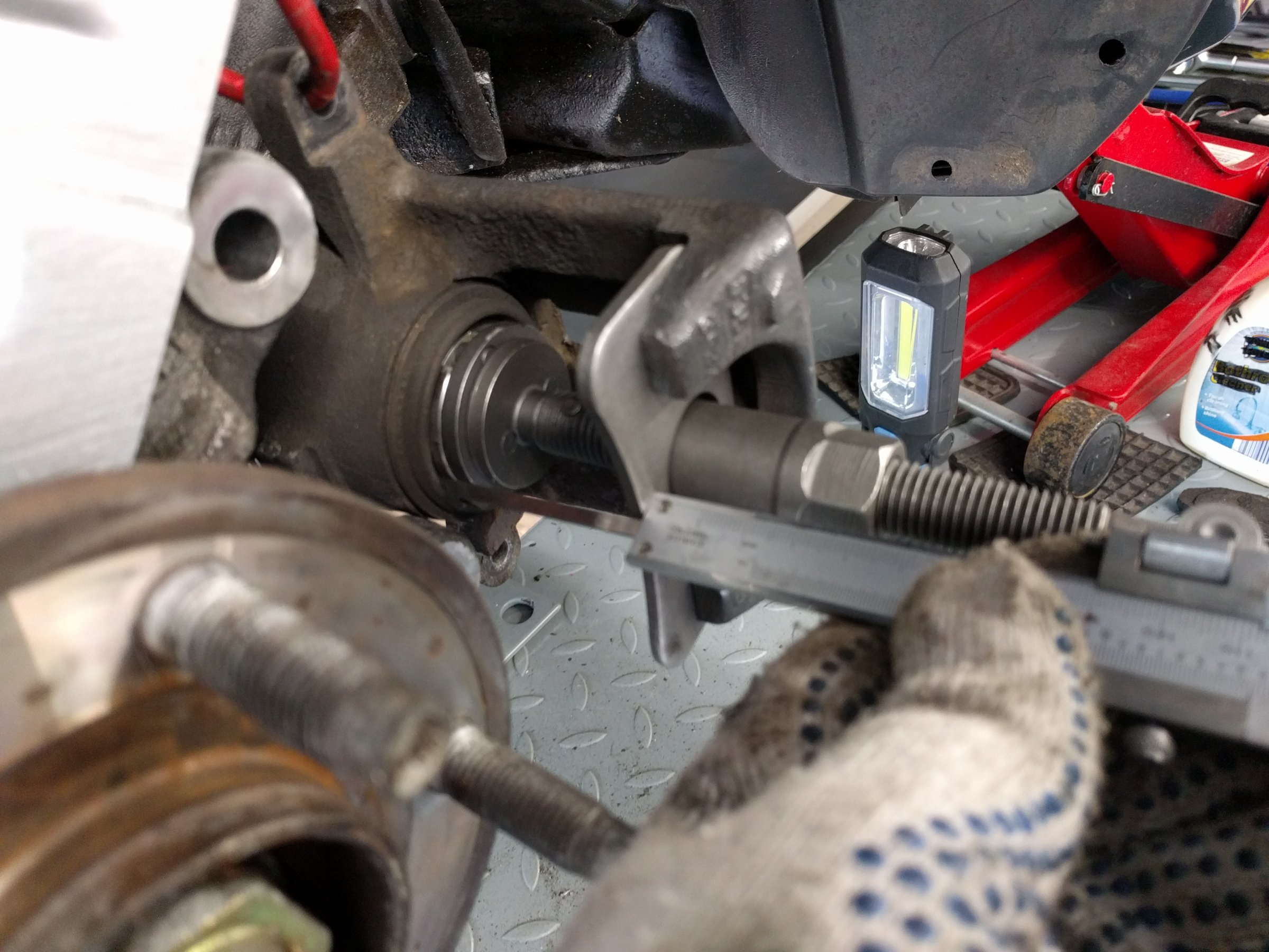 Rear Calipers Wound Back Ready to accept new disc and pads