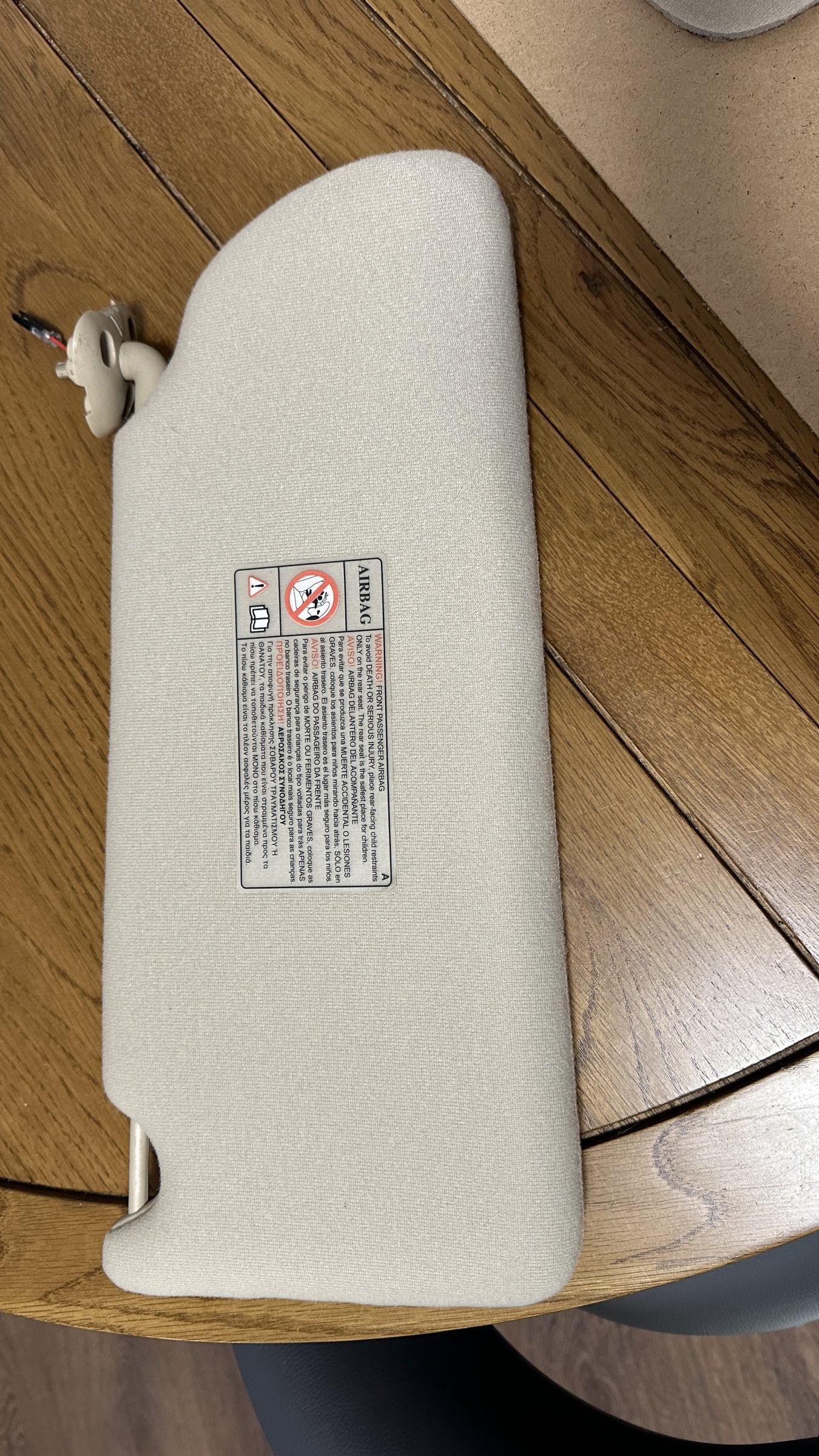Newly covered sun visor (not for the faint hearted)