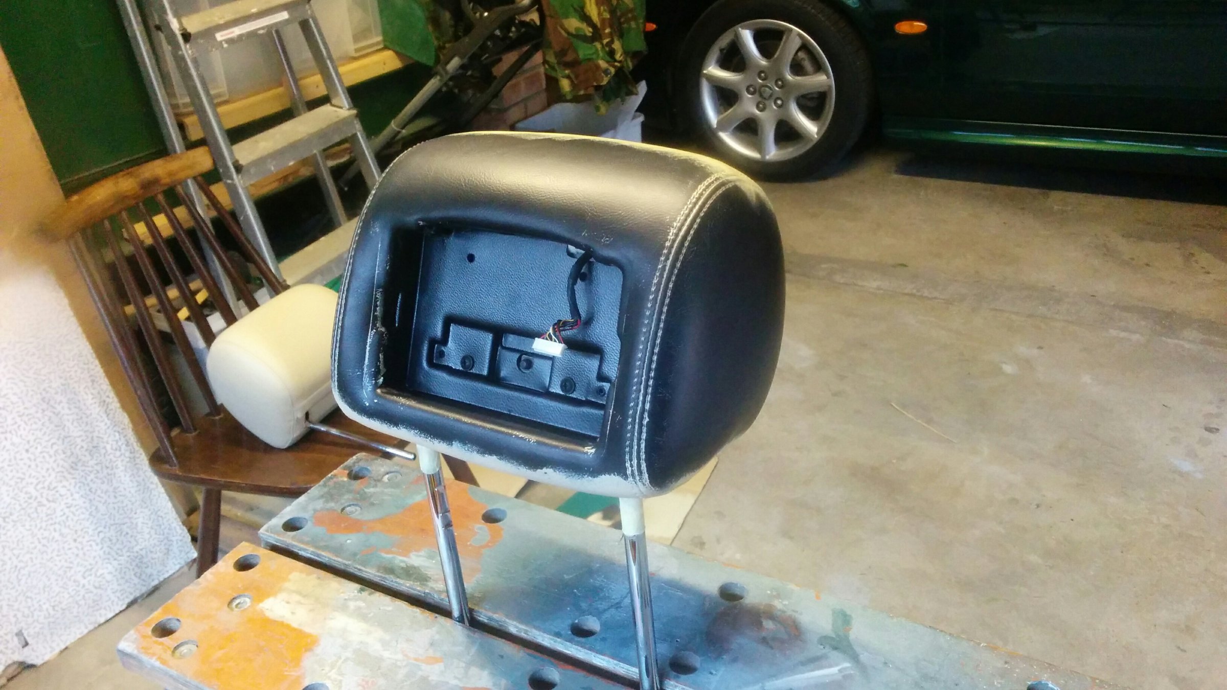 Headrests stripped for re-colour
