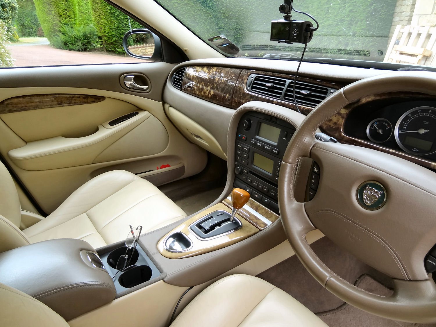 Original Factory Fitted Leather Steering Wheel and Wooden Gear Knob