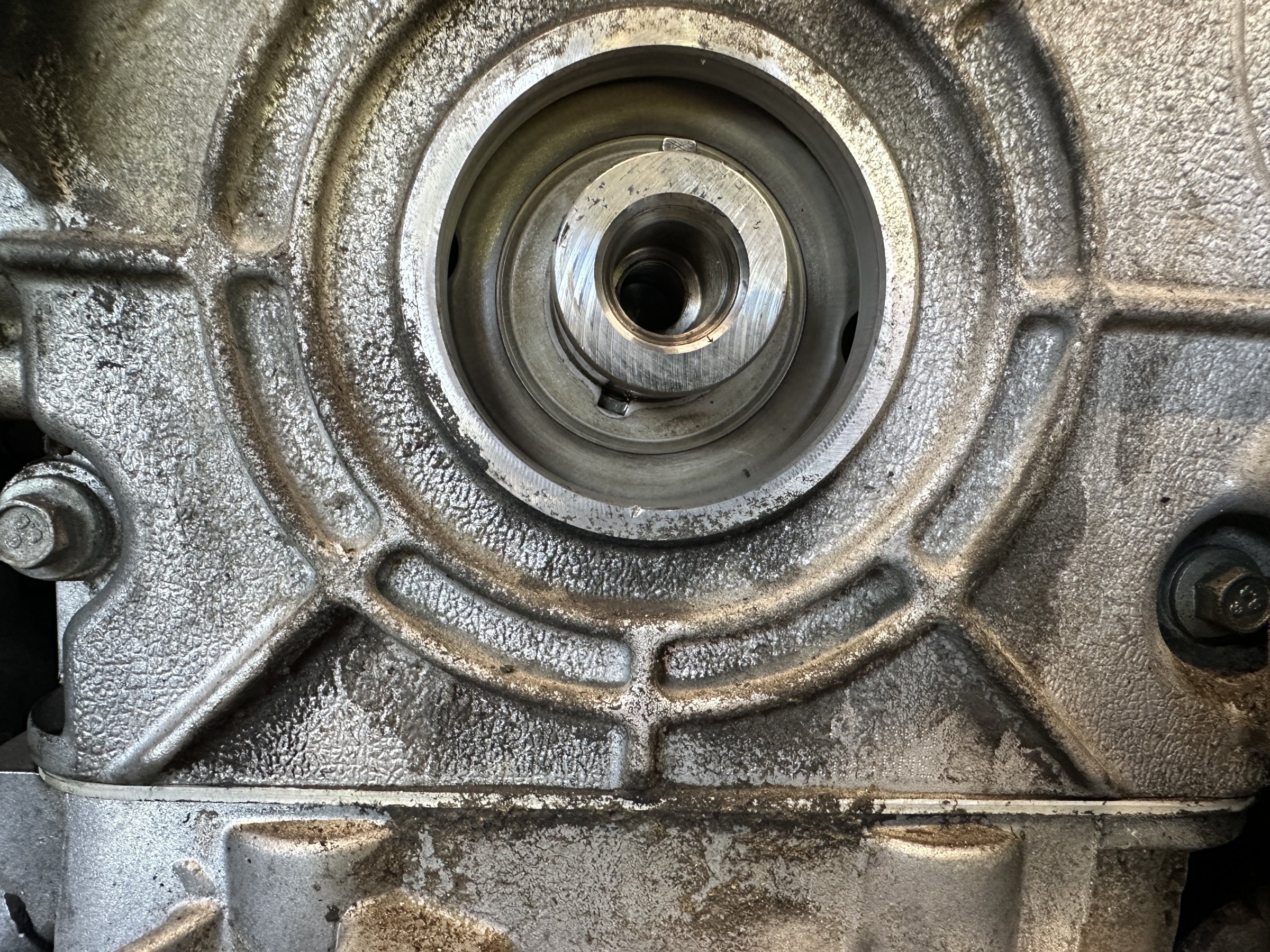 Crank seal removed