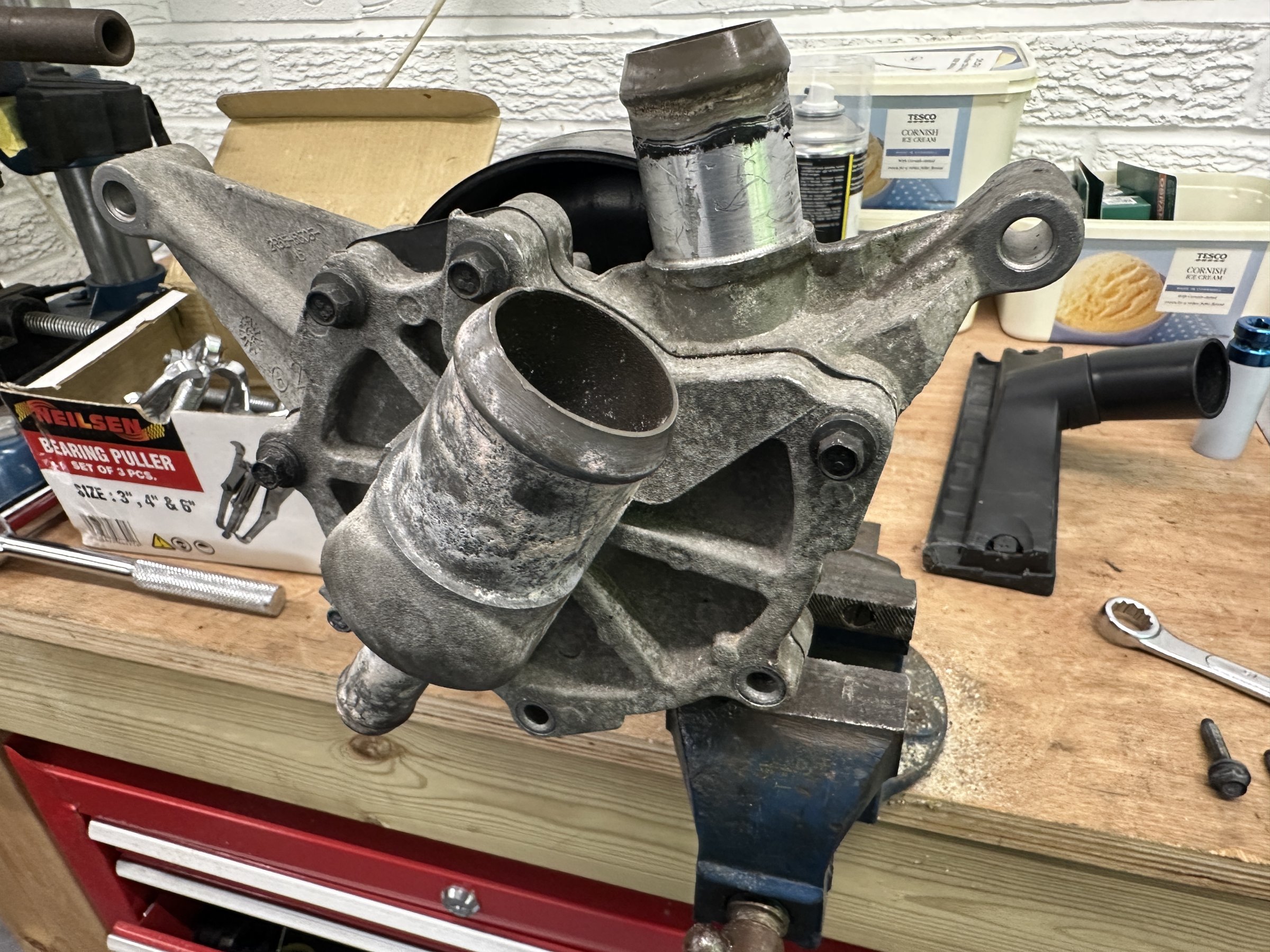 Water pump ready to strip