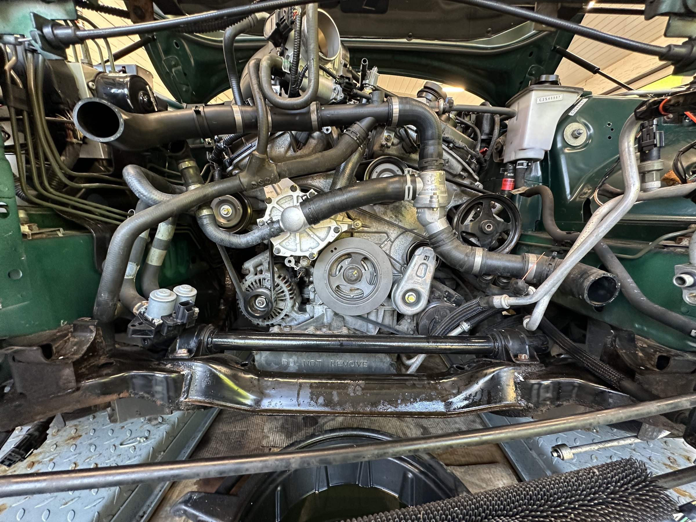 New Thermostat housing and main hoses fitted